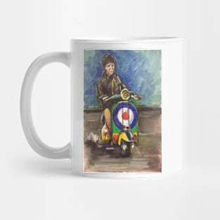 Retro Scooter, Classic Scooter, Scooterist, Scootering, Scooter Rider, Mod Art Mug